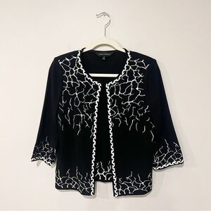 Ming Wang Black and White Knit Jacket